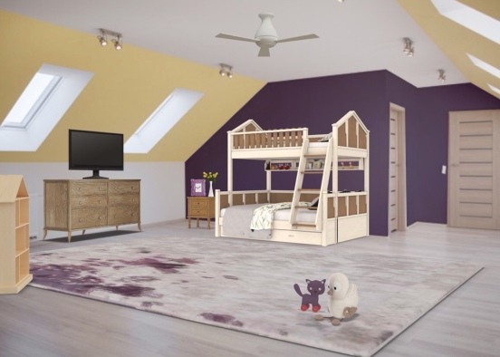 Complementary Colored Room Design Rendering