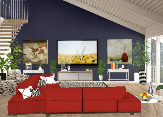 Living room life Design Rendering