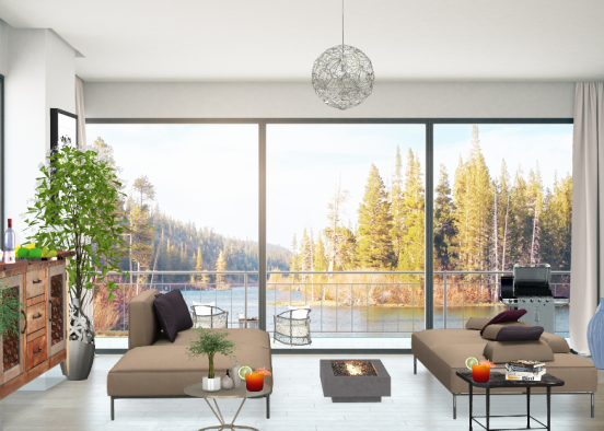 Relaxing room with a view Design Rendering
