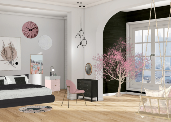 Sakura bedroom Design Rendering