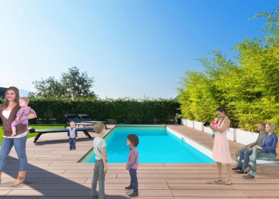 Father’s Day pool party  Design Rendering