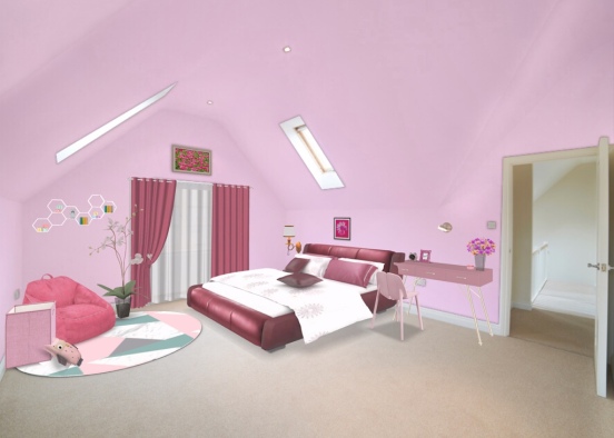 Girl’s Bedroom Design Rendering