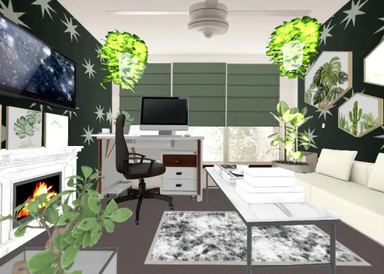 #11 Modern Plant Living-Room /  Salon Modern de Plantes Design Rendering
