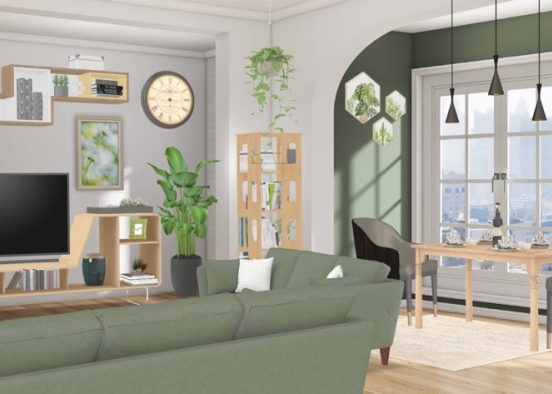 Living room combo Design Rendering
