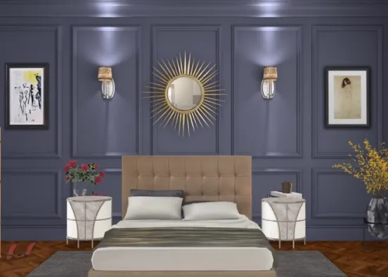 Romantic bedroom  Design Rendering