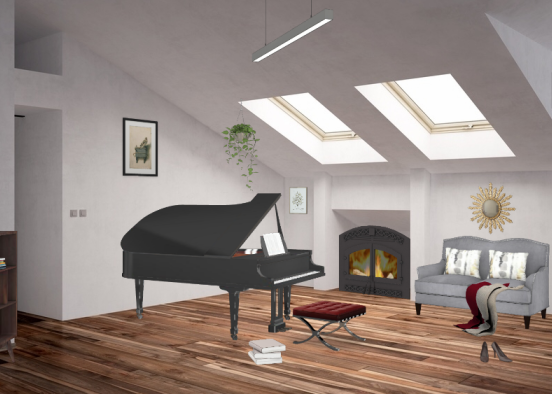 A music room.  Design Rendering