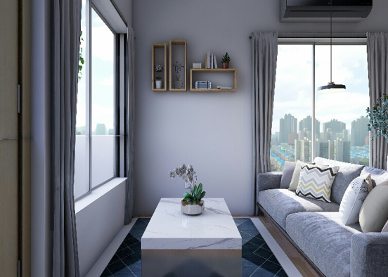 Urban Jungle - Living Room Design Rendering