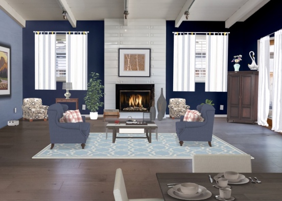 blue cottage  Design Rendering