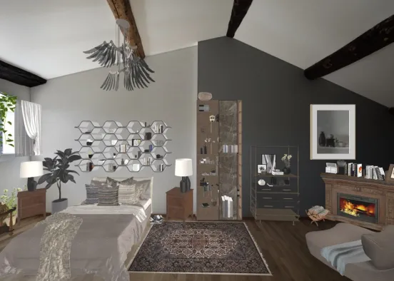 # Cozy Bedroom by Kymphotog… Renderização de Design