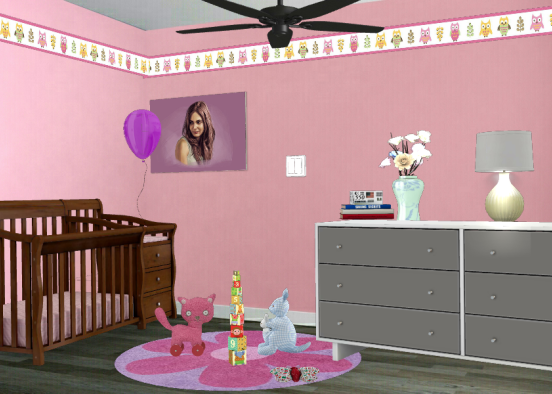 Baby Girl's Room  Design Rendering