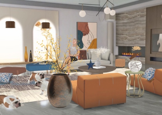 Living Area Colors Design Rendering