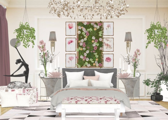 Pink Floral Dream Bedroom 🌸 Design Rendering