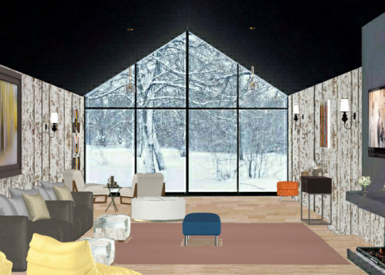 Sala de estar da família Design Rendering
