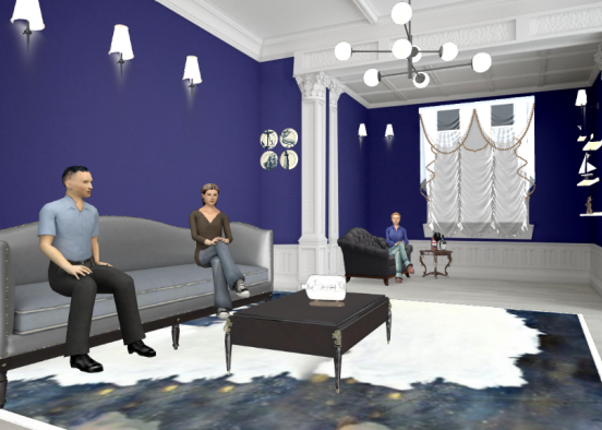 Sea living room Design Rendering