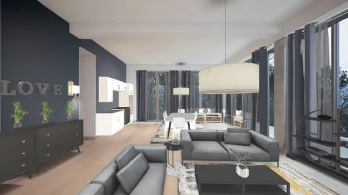 Livingroom grey Blue 