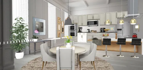 Cozinha com sala de jantar integrado 