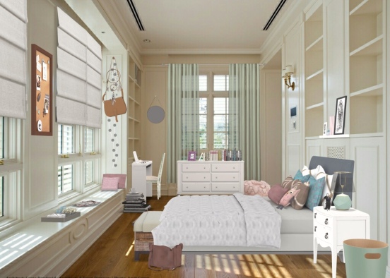 Soft, Chic Bedroom Design Rendering