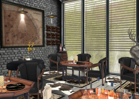 Brown Cigar Lounge  Design Rendering
