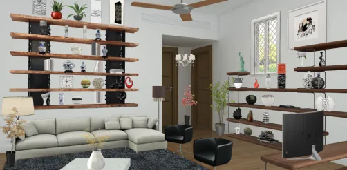 Sala decorado com vasos