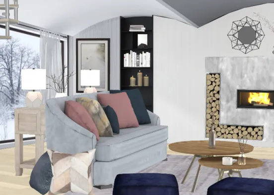 Nordic living room Design Rendering