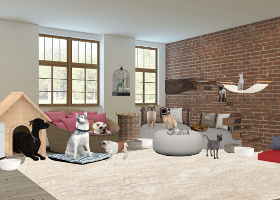 Комната для животных /Animal room  Design Rendering