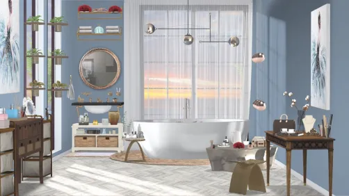 blue bath