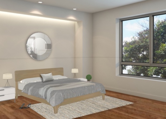 grey bed room Design Rendering