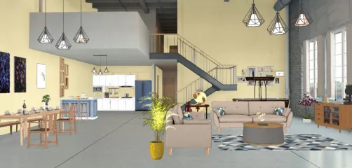 Sala de estar comedor y cocina 