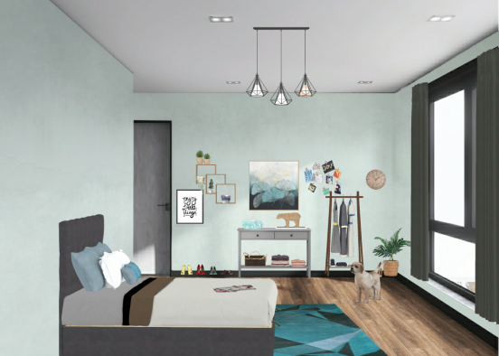 Teens bedroom Design Rendering