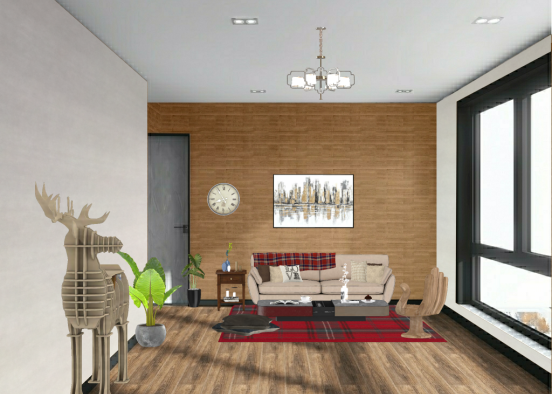 Farmhouse style apartment lounge.💕 Design Rendering