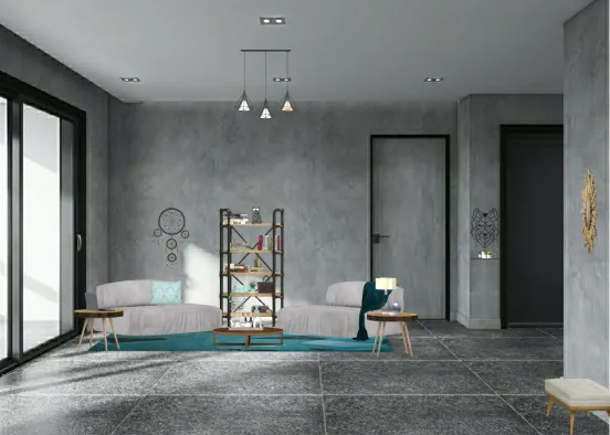 Cozy modern living room Design Rendering