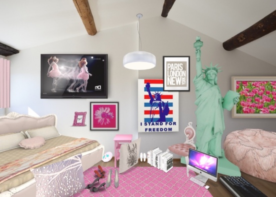 bedroom for teenager Design Rendering