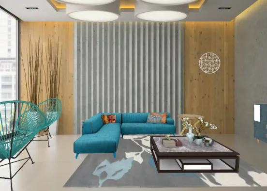 Sala de estar moderna Design Rendering