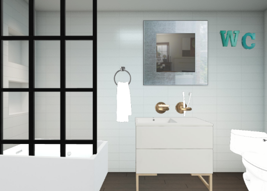 My bathroom.❤ Design Rendering