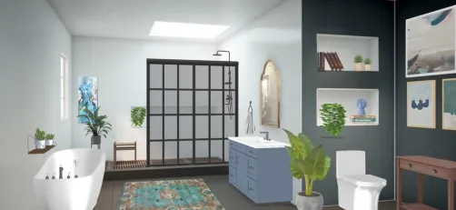 modern boho bathroom 