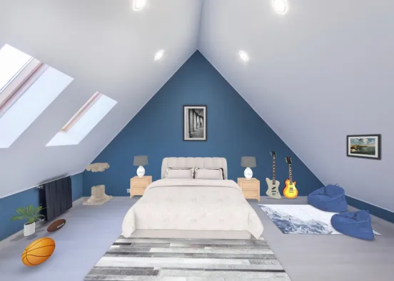 loft bedroom  Design Rendering