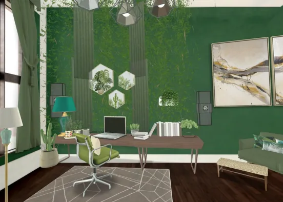 Green Office Design Rendering