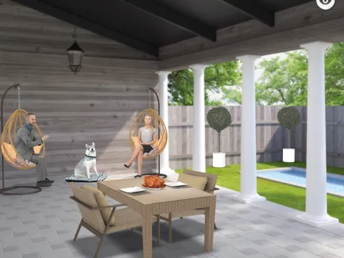 outdoor seating area 