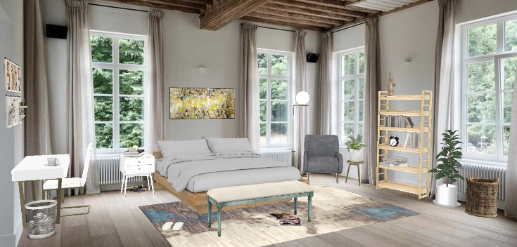 Scandinavian Bedroom  Design Rendering