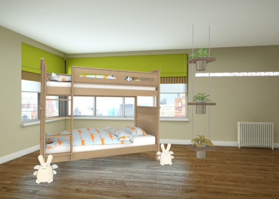 cute kid room for up to 8+ children cuz of the plants Design Rendering