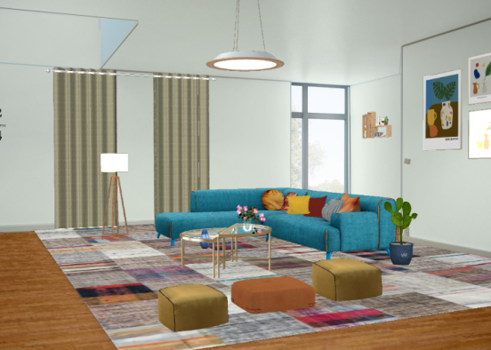 Projeto de sala de estar Design Rendering