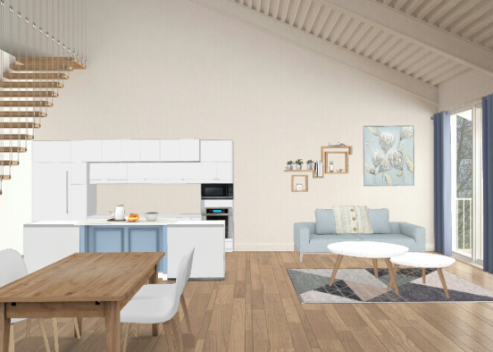 Scandinavian livingroom Design Rendering