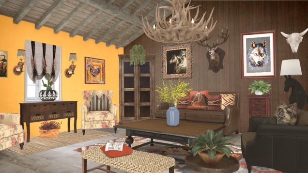 Southwestern Style Living Room 