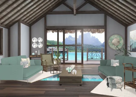tropic modern livingroom  Design Rendering