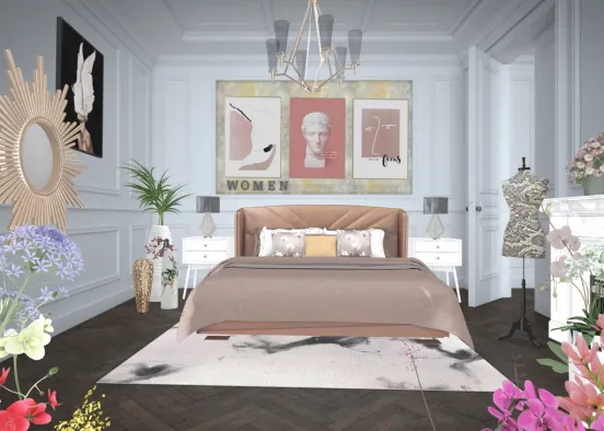 Women‘s Bedroom in Paris Design Rendering