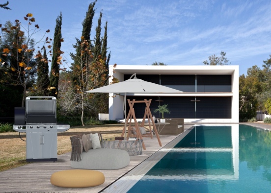 Pool outdoors view of house Design Rendering