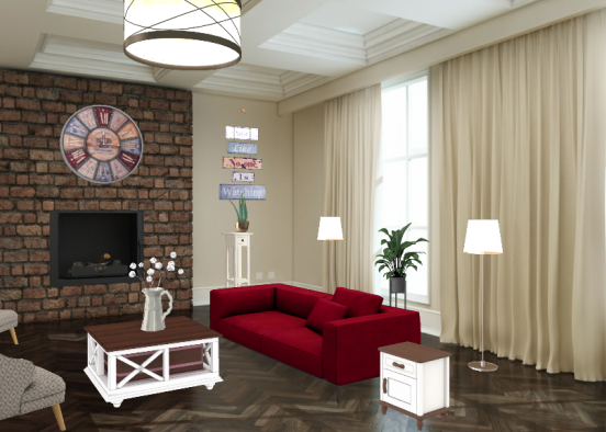 Red. Couch Design Rendering