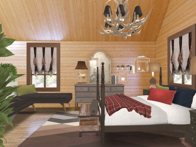 Country Cabin Master Bedroom 