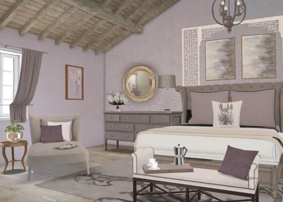 Peaceful Meditation Bedroom Design Rendering