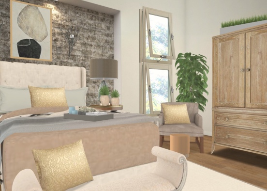 Zen Beautiful Guest Bedroom Design Rendering